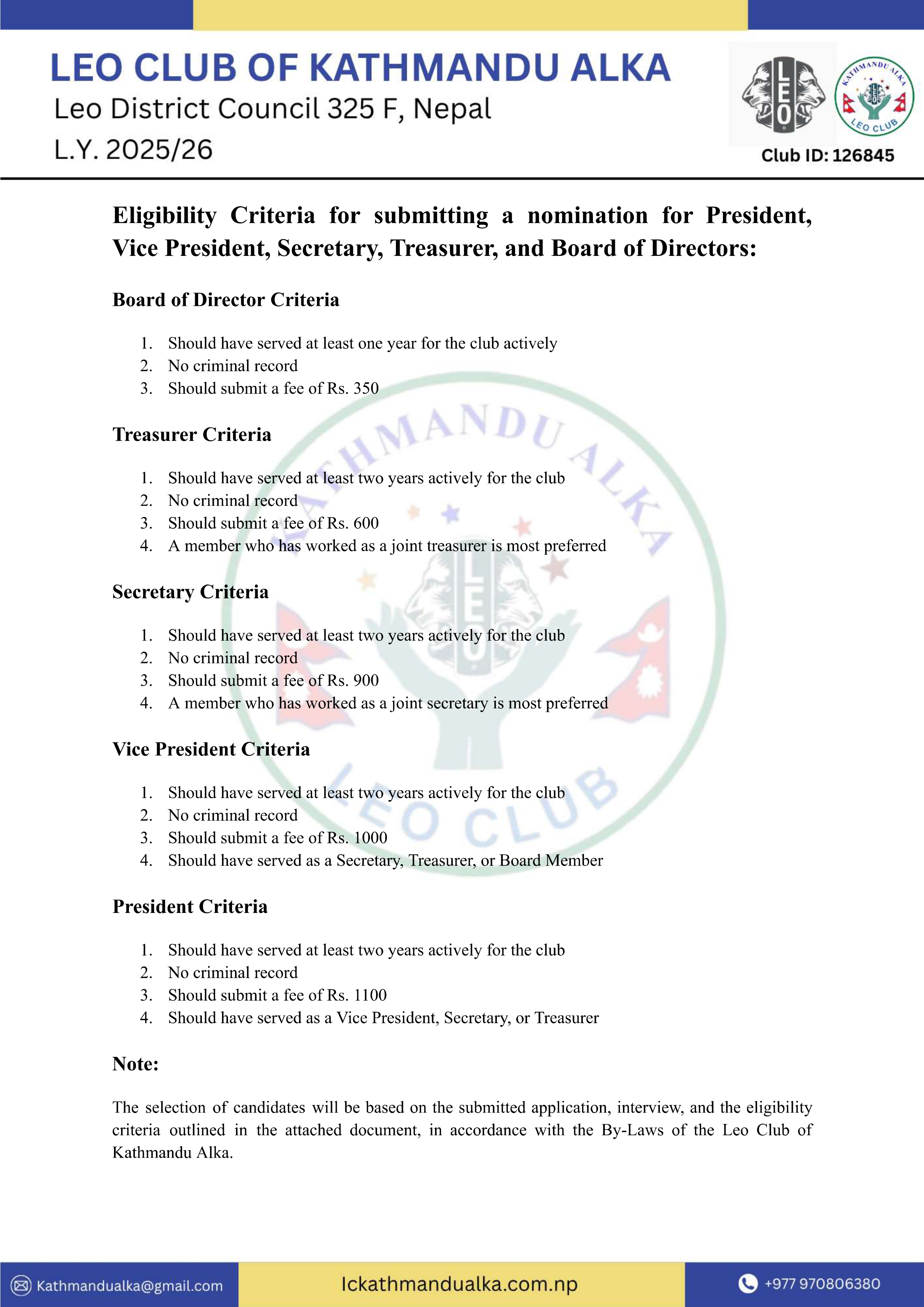 Eligibility Criteria